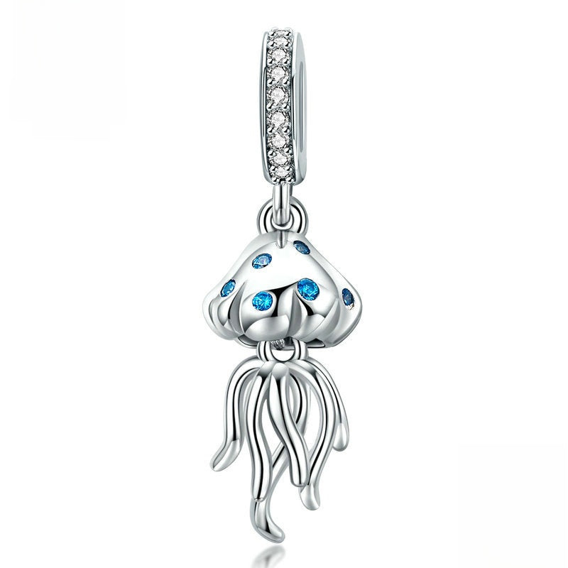 Evele Sterling Silver Jellyfish Pendant with Zirconia