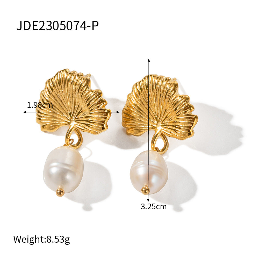 Exaggerated flower-shaped earrings made of titanium and steel jewelry