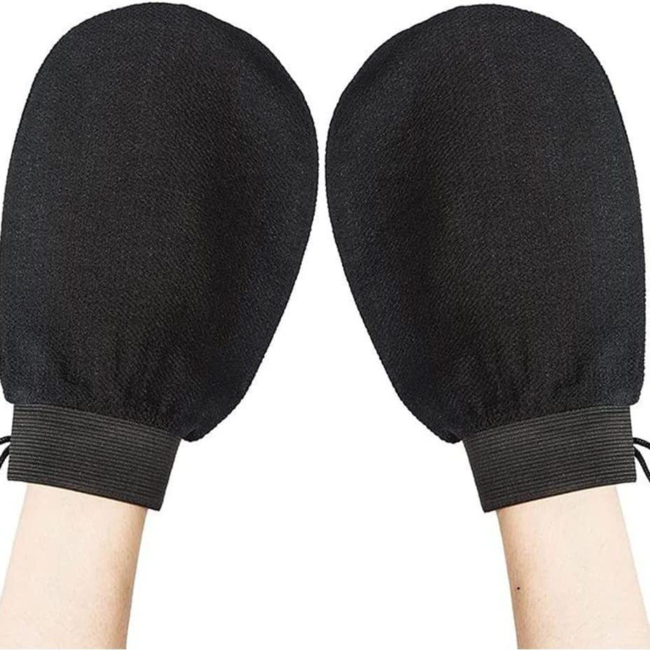 Exfoliating bath gloves