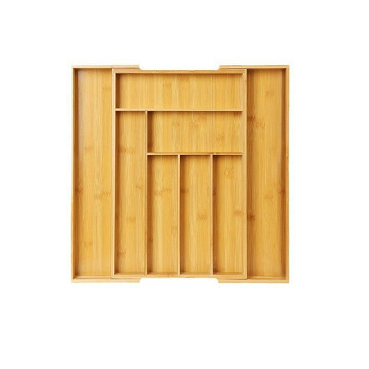 Expandable Bamboo Drawer Organizer with Adjustable Dividers