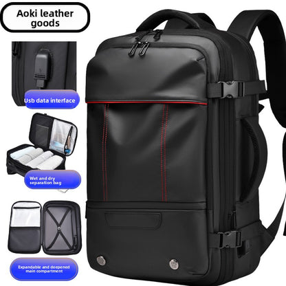 Expandable Large-Capacity Business Backpack with USB Port