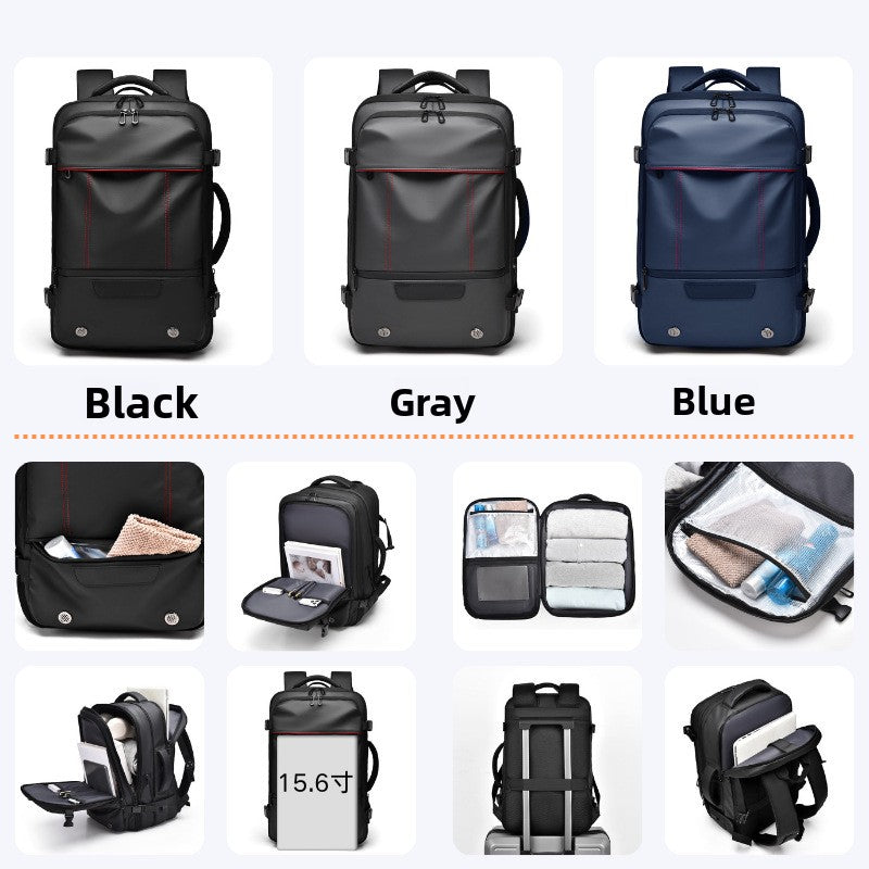 Expandable Large-Capacity Business Backpack with USB Port