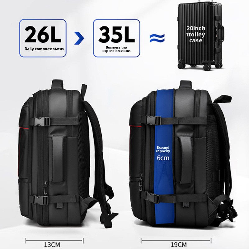 Expandable Large-Capacity Business Backpack with USB Port