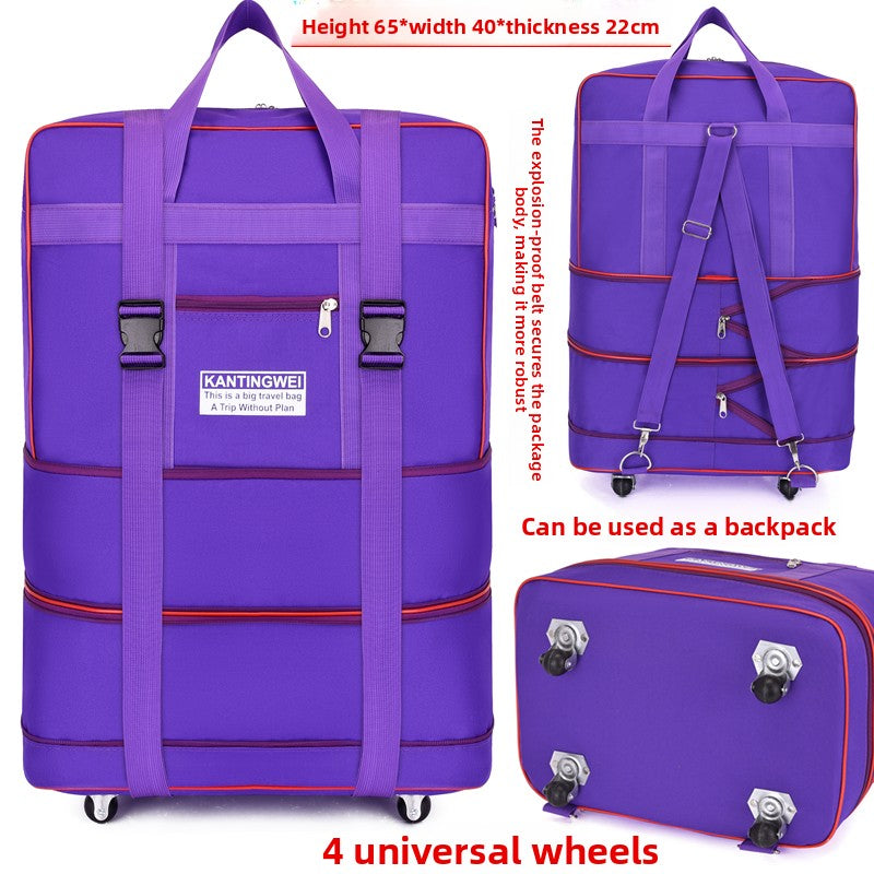 Expandable Rolling Travel Suitcase with Lock