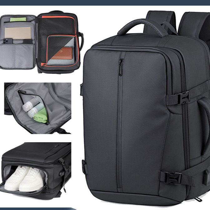 Expandable Travel Backpack with Shoe Compartment