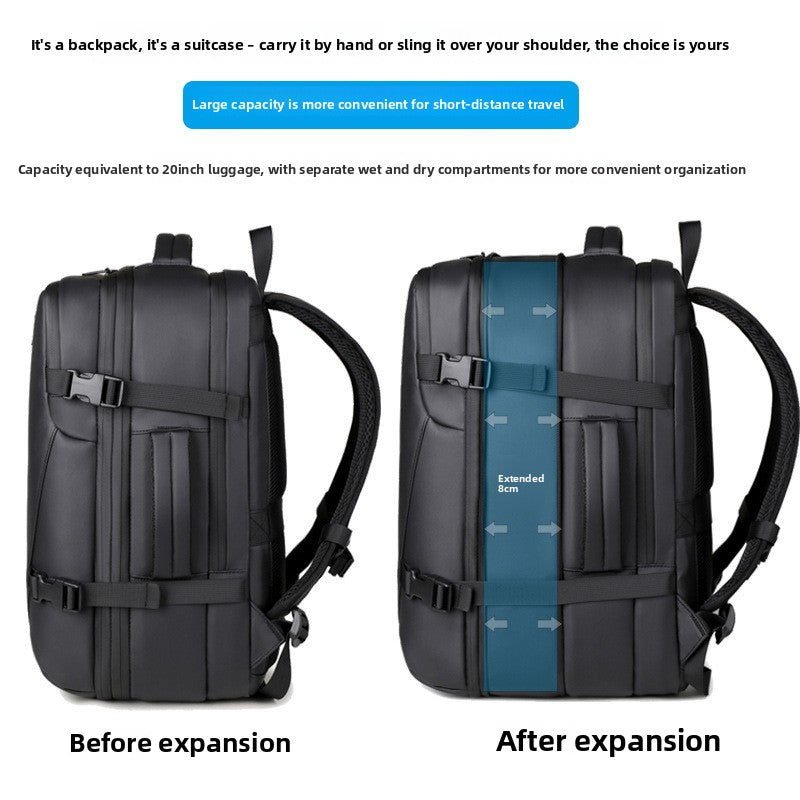 Expandable Travel Backpack with Shoe Compartment