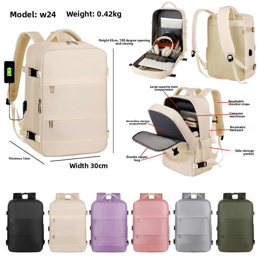 Expandable Travel Backpack with USB Charging