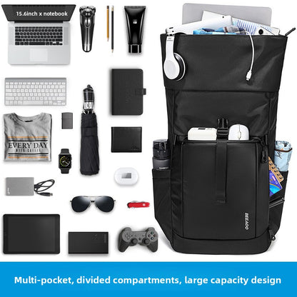 Expandable Water-Repellent Laptop Backpack