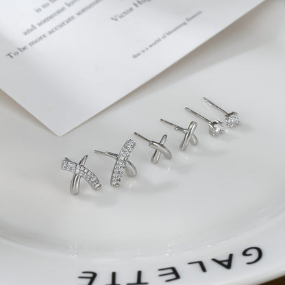 Exquisite zircon cross stud earrings
