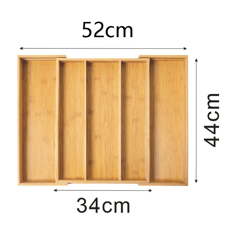 Extendable Bamboo Drawer Organizer Box