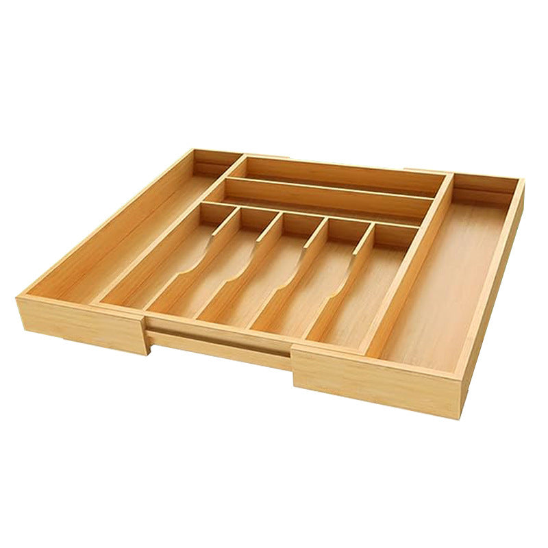 Extendable Bamboo Drawer Organizer Box