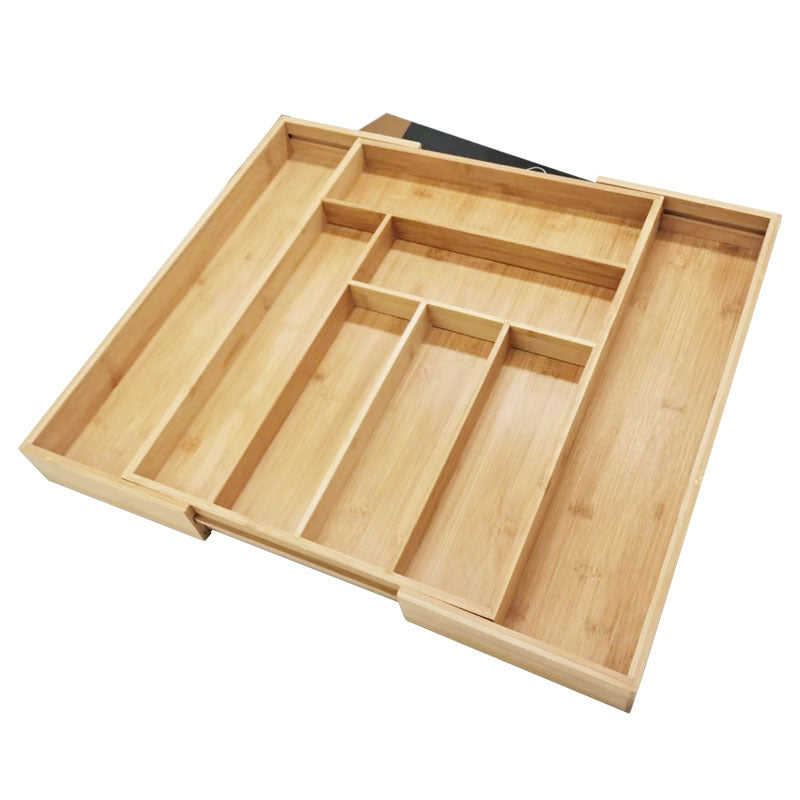 Extendable Bamboo Drawer Organizer Box