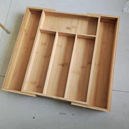 Extendable Bamboo Drawer Organizer Box