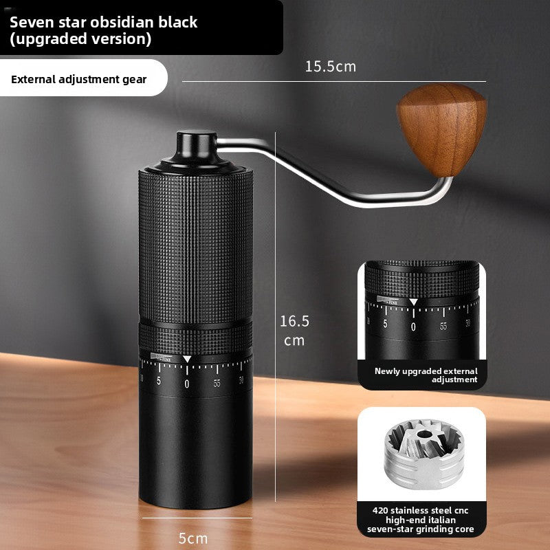 External adjustable hand-cranked bean grinder