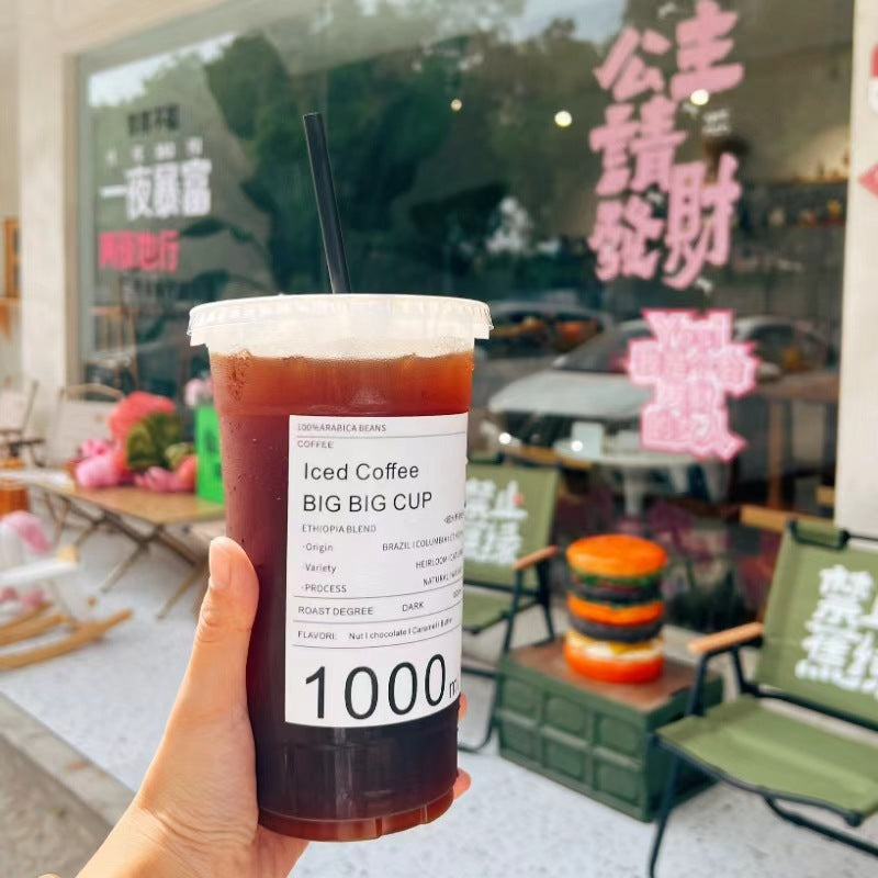 Extra-large disposable iced coffee cup