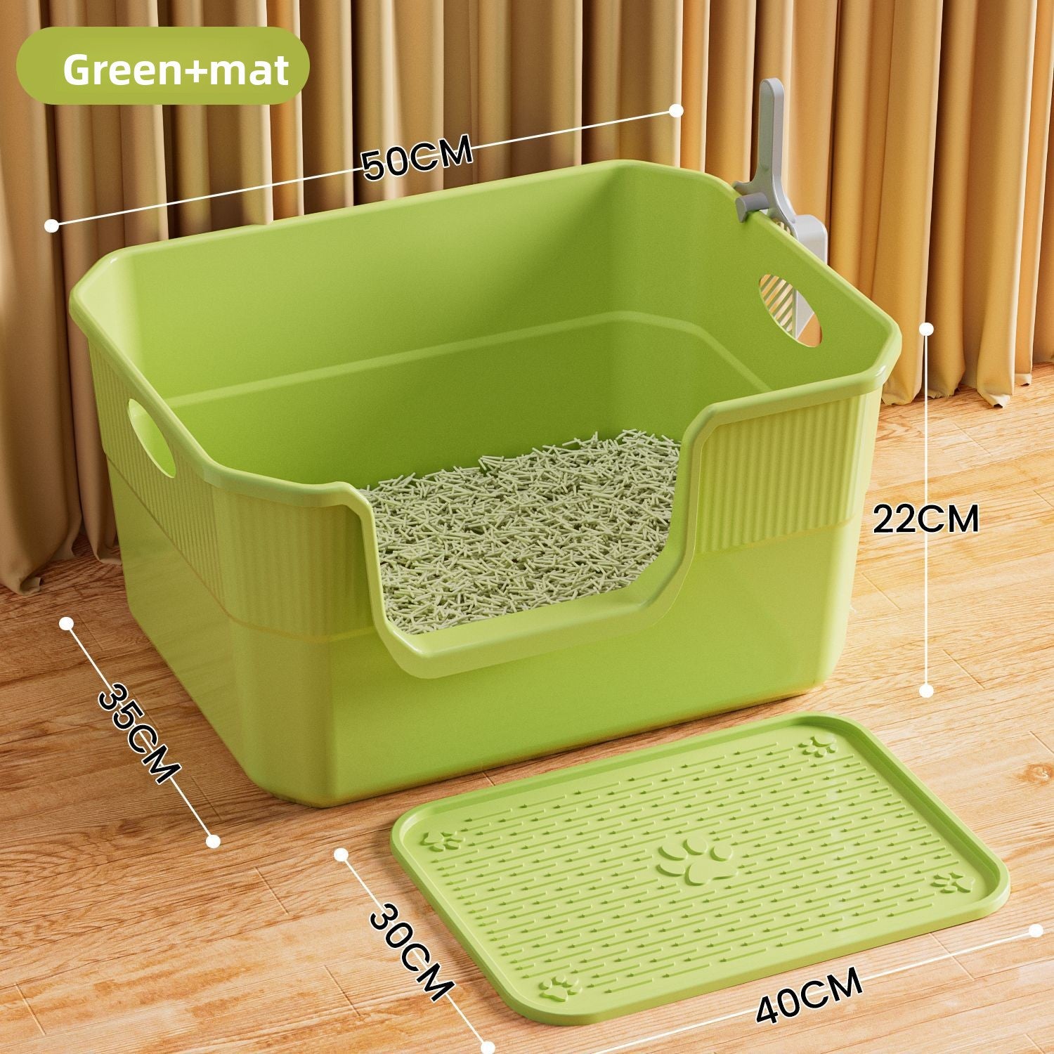Extra Large Open Cat Litter Box Semi-Enclosed Pet Toilet
