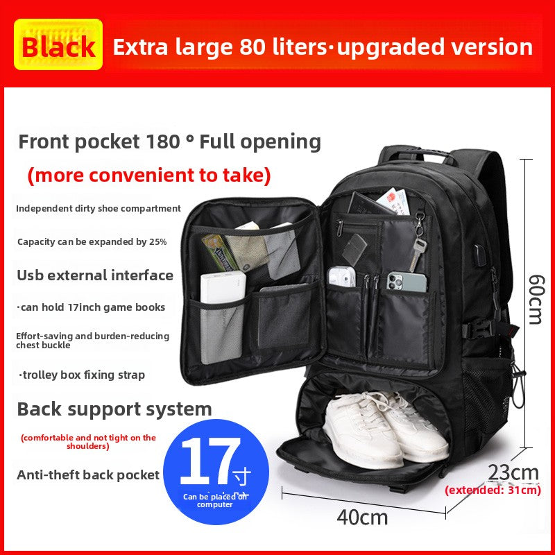 Extra-large travel bag with dual shoulder straps