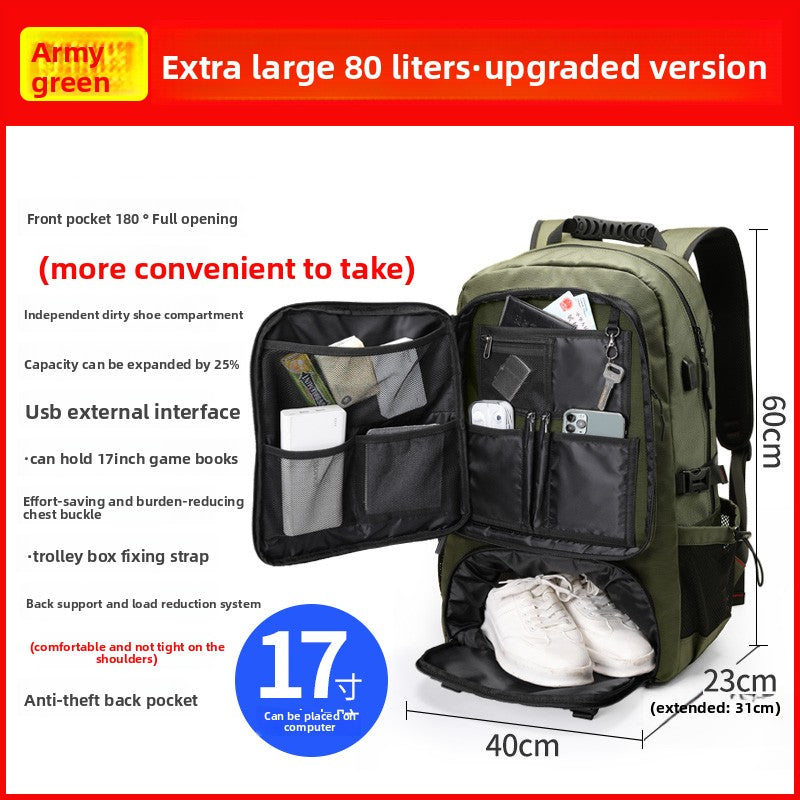 Extra-large travel bag with dual shoulder straps