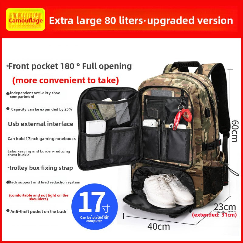 Extra-large travel bag with dual shoulder straps