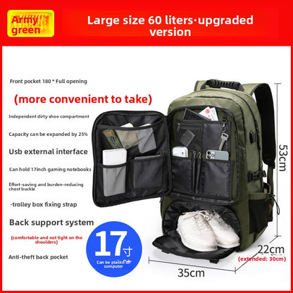 Extra-large travel bag with dual shoulder straps