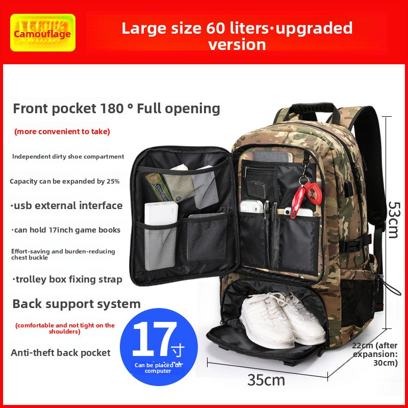 Extra-large travel bag with dual shoulder straps