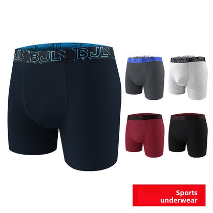 Extra-Long-Legged Cotton Boxer Briefs for Men