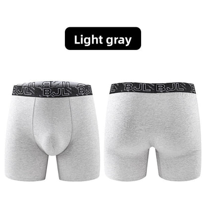 Extra-Long-Legged Cotton Boxer Briefs for Men