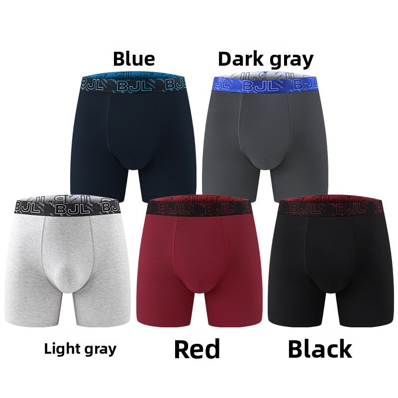 Extra-Long-Legged Cotton Boxer Briefs for Men