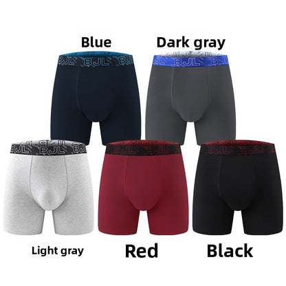Extra-Long-Legged Cotton Boxer Briefs for Men