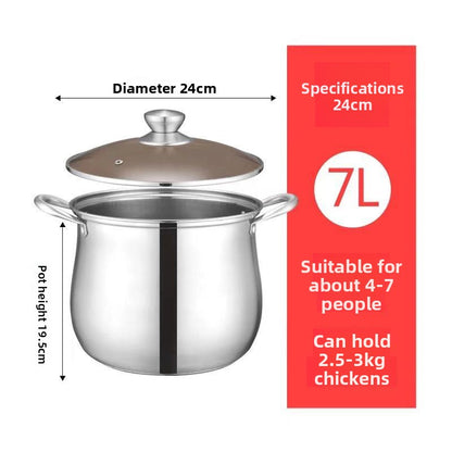 Extra-thick stainless steel soup pot