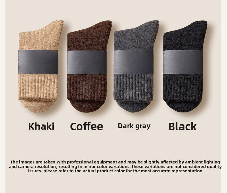 Extra thick winter fleece-lined terry socks