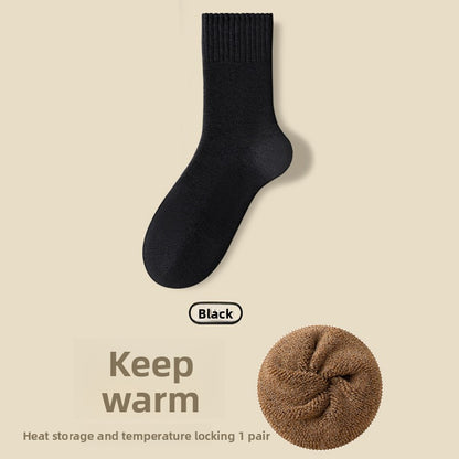 Extra thick winter fleece-lined terry socks