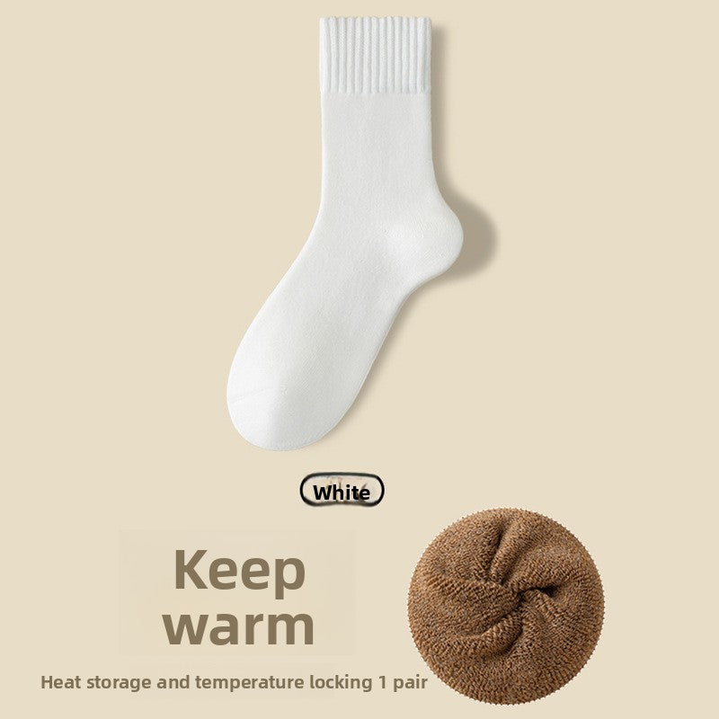 Extra thick winter fleece-lined terry socks