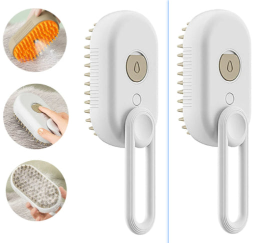 3-in-1 Electric Steam Pet Brush – Hair Removal & Massage Comb