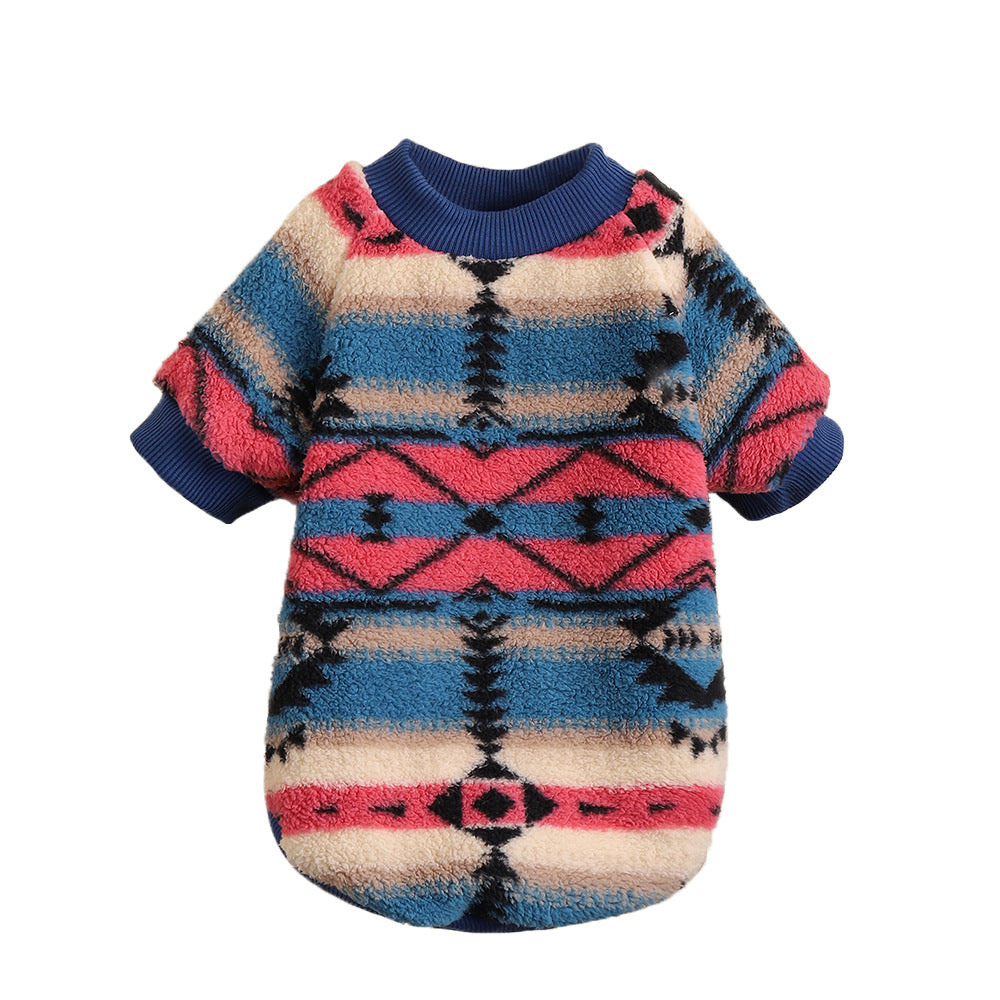 Cute Striped Fleece Dog Sweatshirt – Stylish Pet Clothes