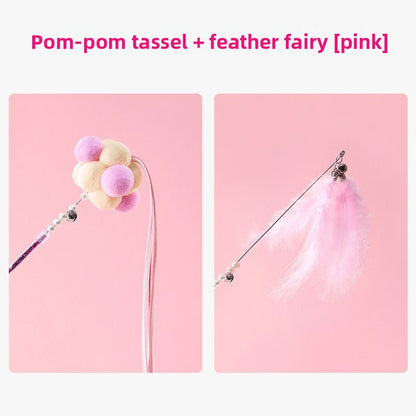 Feather Bell Cat Wand Toys for Hunting and Fun Exercise