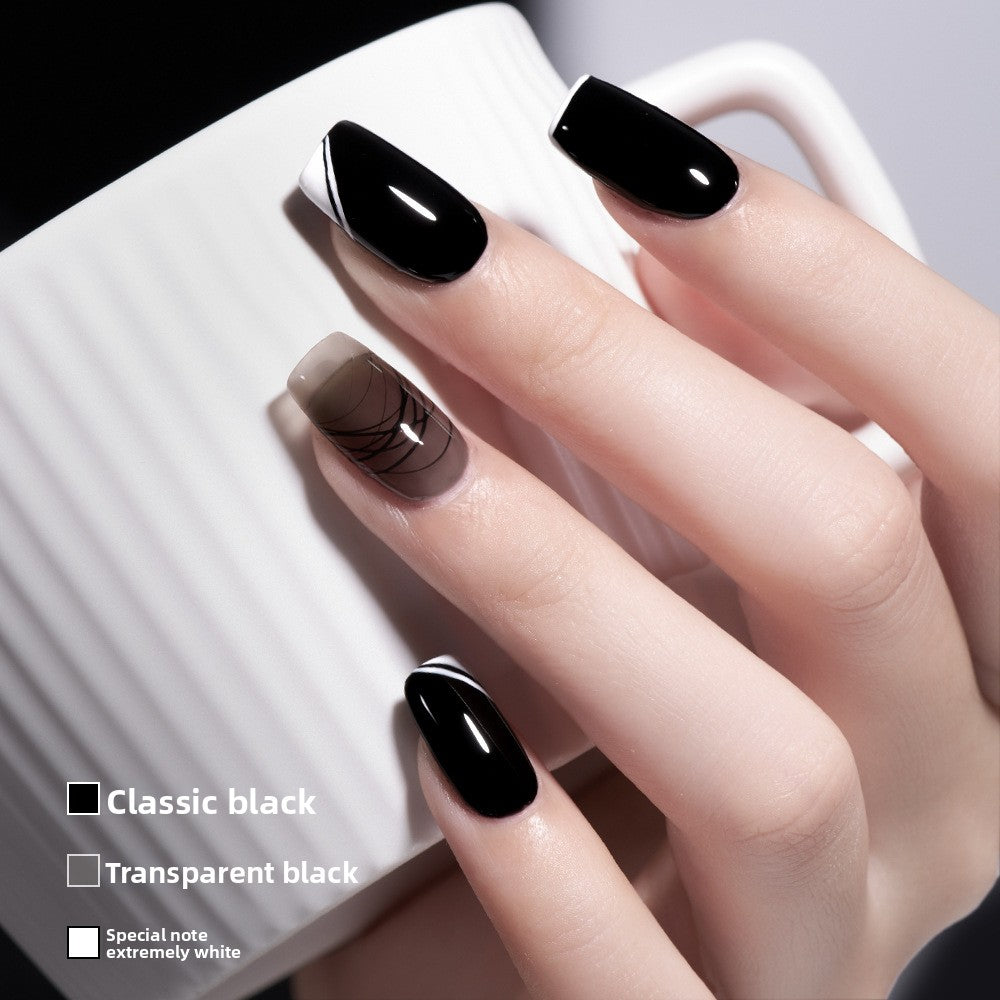 Black and White Nail Polish Glue for Smooth Nail Finish
