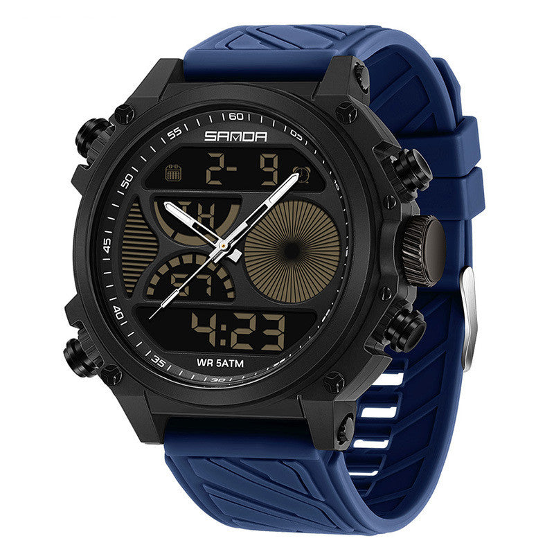 Outdoor Waterproof Sports Watch for Men Rugged Dual Display