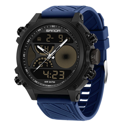 Outdoor Waterproof Sports Watch for Men Rugged Dual Display