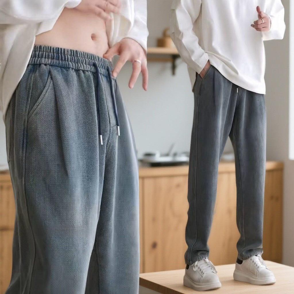 Men's Loose-Fit Retro-Style Jeans for Comfortable Spring Wear