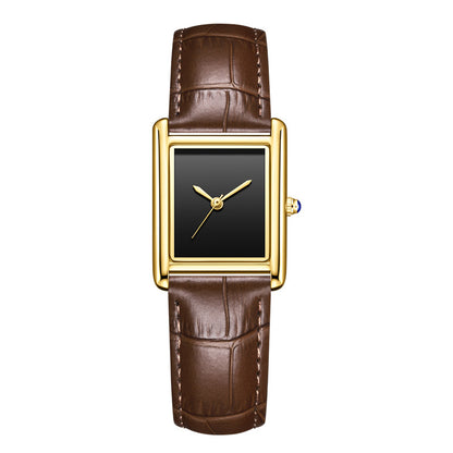 Buy Couple Leather Watch Strap Simple Square Waterproof