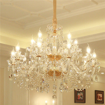 Luxury Crystal Chandelier in Living Room for Elegant Decor
