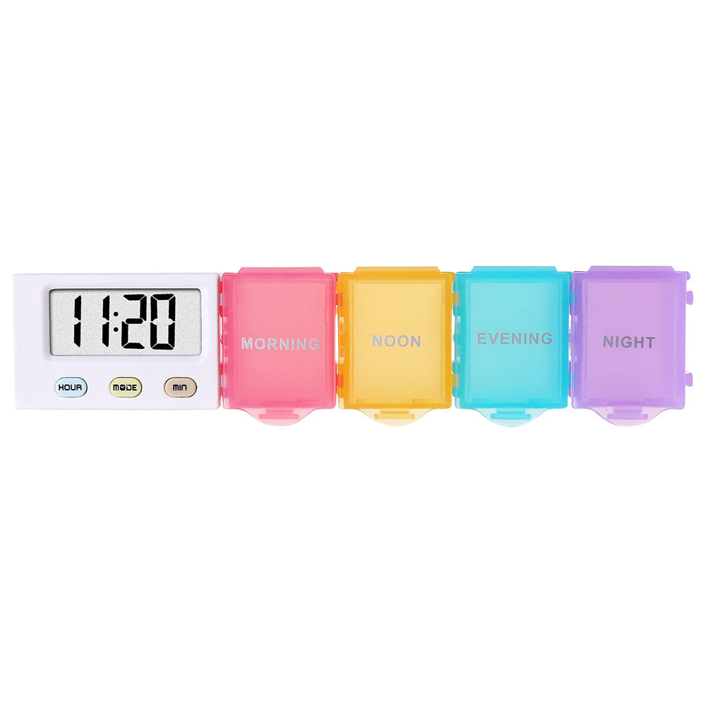 Smart Weekly Pill Organizer with Alarm Reminder Support