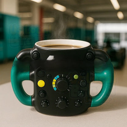 F1 Steering Wheel 3D Design Resin Stainless Steel Mug