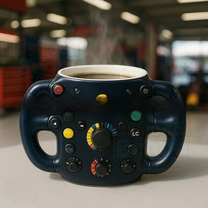F1 Steering Wheel 3D Design Resin Stainless Steel Mug