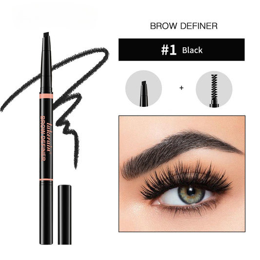 Waterproof Sweat-Proof Eyebrow Pencil with 3D Triangle Design