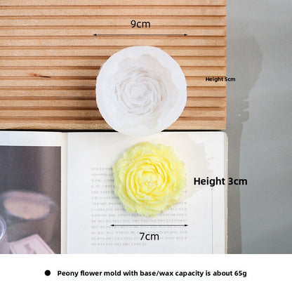 Peony Flower Silicone Mold for DIY Candles Craft Decor Uses