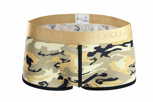 Silky High Elastic Men's Camouflage Fashion Boxer Briefs