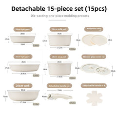 15-Piece Set 5 Pots 2 Lids 2 Covers4Pads