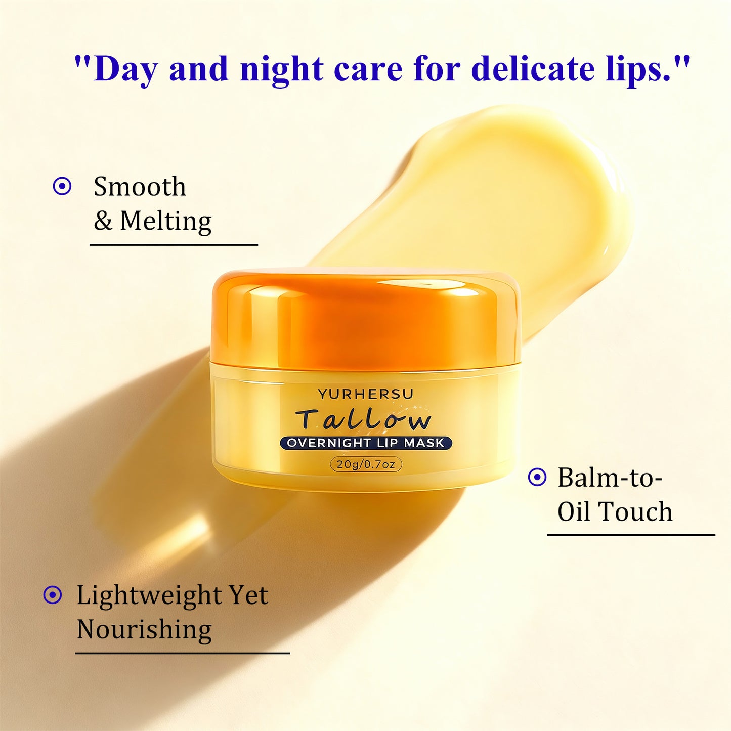Yurhersu Cow Fat Lip Mask for Soft Hydrated Daily Lip Care